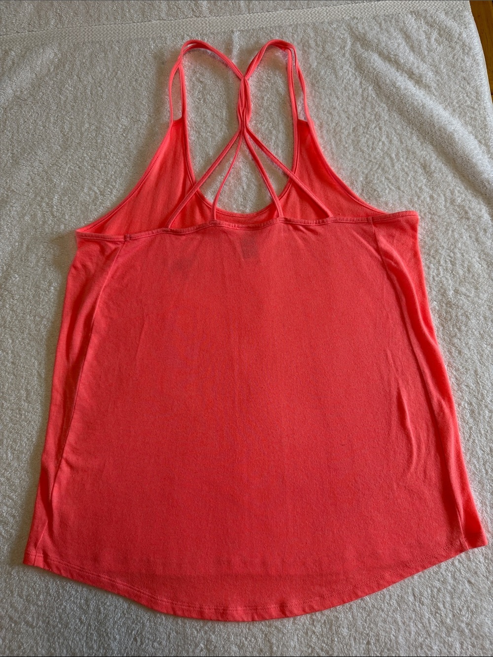PINK Victoria's Secret Coral and Dark Gray Crisscross Strap Tank Tops - Picture 8 of 9